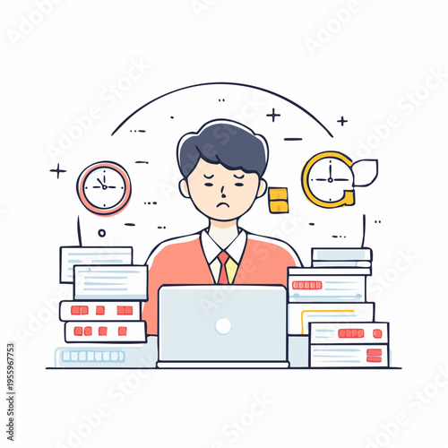 激務でストレスを抱える男性作業員のアイコン 労働環境と人手不足