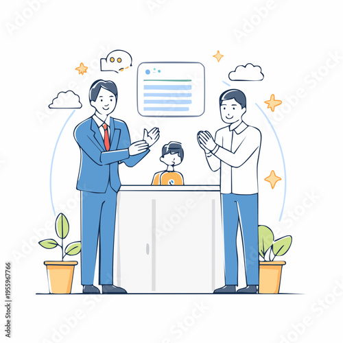 顧客に謝罪するマネージャーのアイコン クレーム対応と企業不祥事