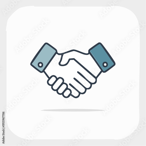 握手するアイコン ビジネスの契約成立やパートナーシップ