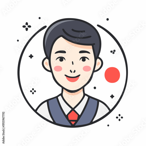 決意に満ちた顔のアイコン やる気やモチベーションの表情