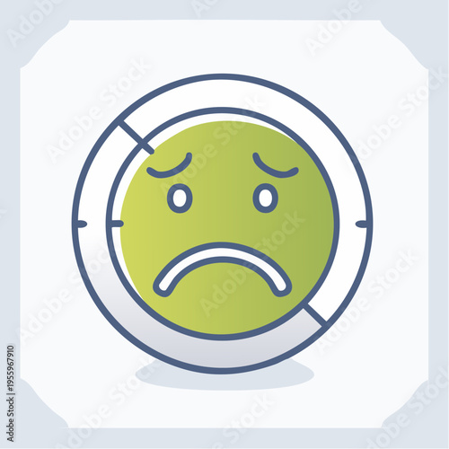 悲しみと失望の顔アイコン 失敗や落ち込みの表情