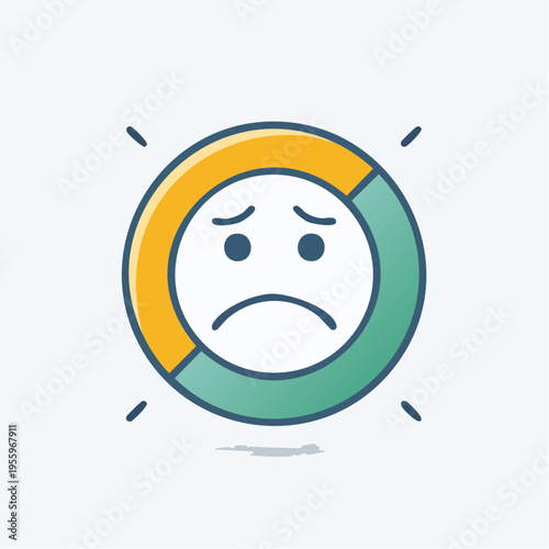 悲しみと失望の顔アイコン 失敗や落ち込みの表情