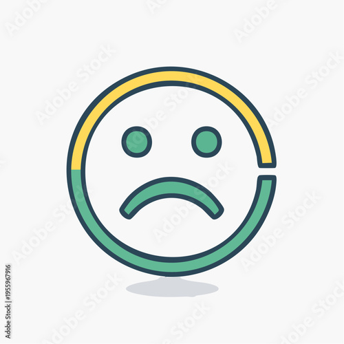 悲しみと失望の顔アイコン 失敗や落ち込みの表情