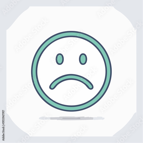 悲しみと失望の顔アイコン 失敗や落ち込みの表情