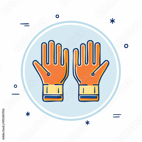 安全手袋の保護アイコン 労働災害防止と安全装備