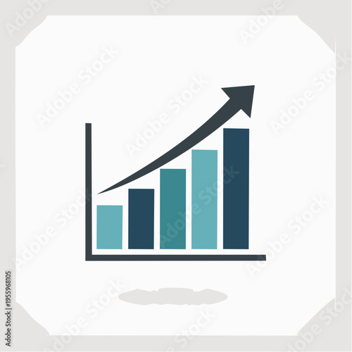 右肩上がりの矢印とグラフのアイコン ビジネスの成長と業績アップ