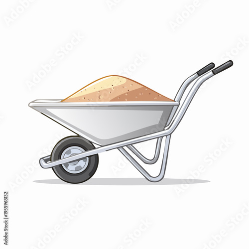 手押し車のアイコン 建設現場や農業の資材運搬