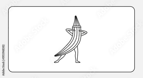 Funny Banana Man Dancing with Arms Crossed, Creative Food Character