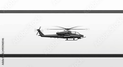 AH-64 Apache Helicopter Illustration - Military Attack Aircraft