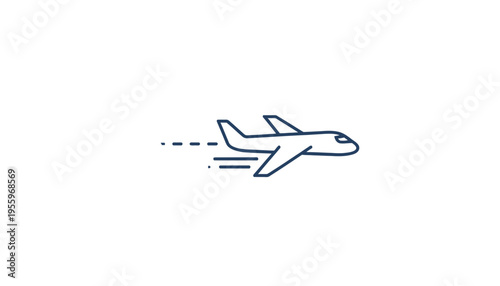 Airplane icon, symbolizing fast travel and air transport, vector illustration