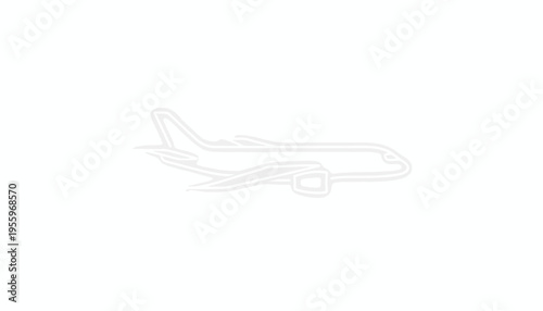 Airplane outline, symbol of travel, transport, and aviation, minimalist graphic