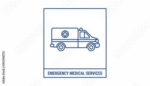 Emergency Medical Services Ambulance Icon - Healthcare Transport and Rescue Symbol
