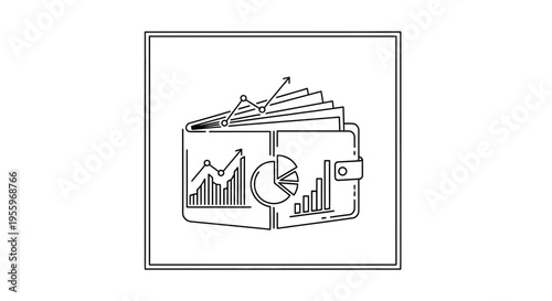 Financial Growth Wallet Icon: Business Analytics and Investment Strategy