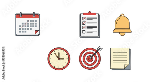 Business Planning and Time Management Icons.