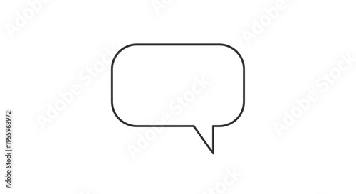 Black and white speech bubble outline.