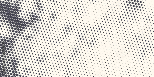 Hexagon Shapes Vector Abstract Geometric Technology Retrowave Sci-Fi Texture Isolated on Light Background. Halftone Hex Retro Simple Pattern. Eps10