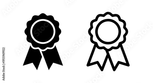 Award rosette ribbon badge recognition icon graphic