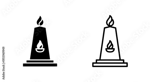 Decorative candle with lamp symbol icon for festivals and spirituality