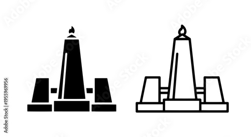 Memorial candle stand monument icon for remembrance and ceremony