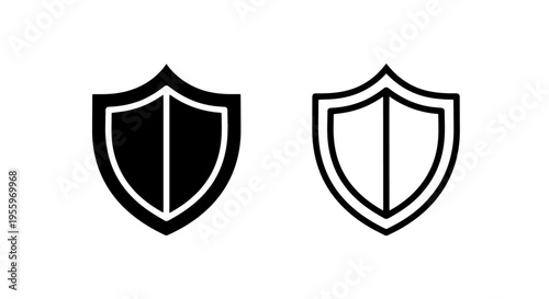 Digital protection shield icon vector for security privacy and data safety