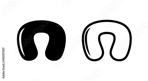 Ergonomic travel neck pillow icon: comfortable support for journeys and relaxation graphic