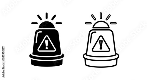 Emergency warning siren icon: critical alert, hazard, and danger notification graphic