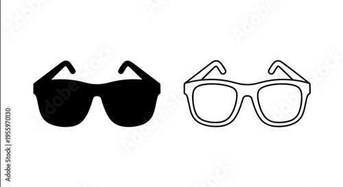 Classic sunglasses icon: summer fashion, protection, and style accessory graphic