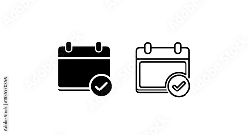 Schedule confirmation calendar icons for organized tasks events and successful date verification