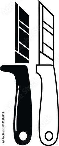 Razor blades and knife Vector