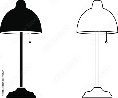 Black and white lamp illustration Vector