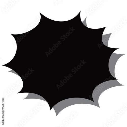 ポップでインパクトのある黒いギザギザ吹き出し