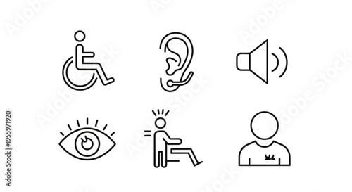 Accessibility symbols for people with disabilities.