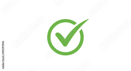 Green Checkmark Circle Icon Symbol.