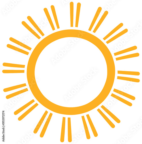 stylized sun icon with thic...