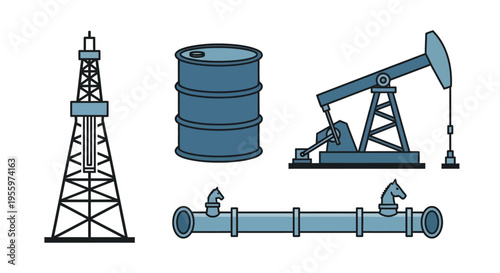 Oil Rig and Industrial Equipment.