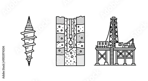 Drilling equipment for oil extraction.
