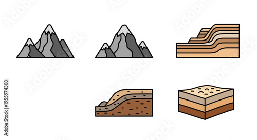 Geological formation and mountain ranges.