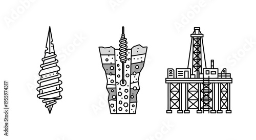 Drilling equipment industrial oil rig.