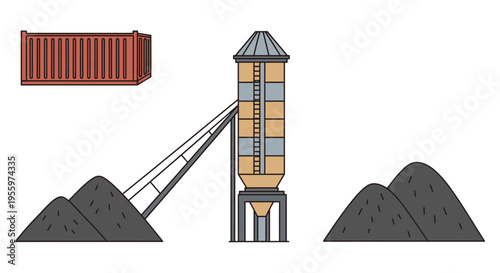 Industrial grain storage facility structure.
