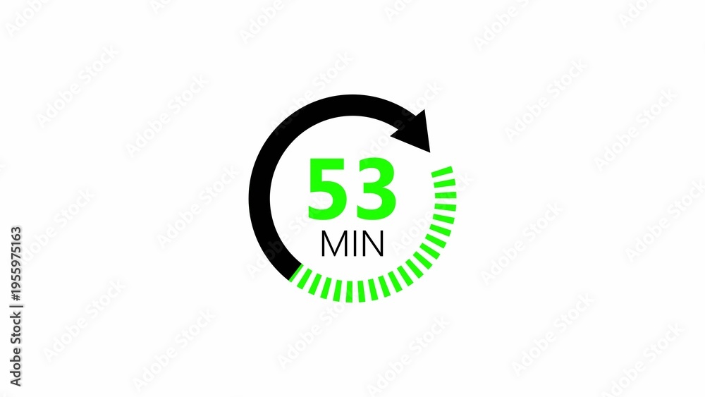Fototapeta premium Countdown Timer Circle Icon Minimal Time Concept