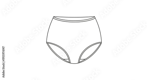 High Waisted Panties Line Art Icon Vector Illustration