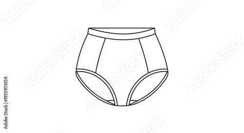 High-Waisted Underwear Line Art Icon Vector Illustration