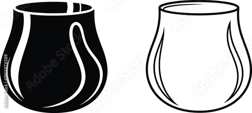 Black and white vase illustration Vector