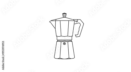 Espresso Maker Icon, Moka Pot Line Art, Coffee Brewing Equipment