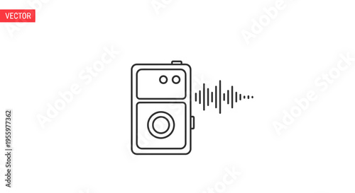 Digital Voice Recorder with Sound Wave Icon, Audio Recording Device, Portable Recorder