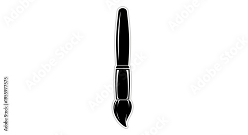 Black Paintbrush Icon Silhouette, Art Tool, Creative Design Element