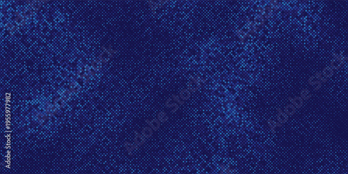 Blue digital fintech background with glowing dotted pattern. Abstract pixel grid technology style corporate vector backdrop