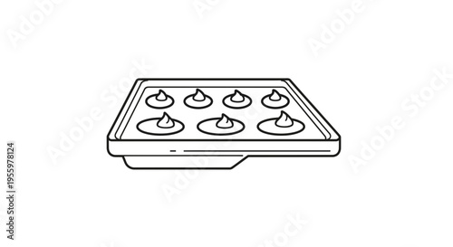 Baking Sheet with Dough Drops for Cookies or Pastries