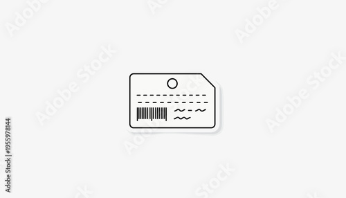 Barcode Price Tag Icon Vector Illustration - Product Label with Barcode and Lines