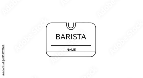 Barista Name Tag Badge Icon - Coffee Shop Employee Identification
